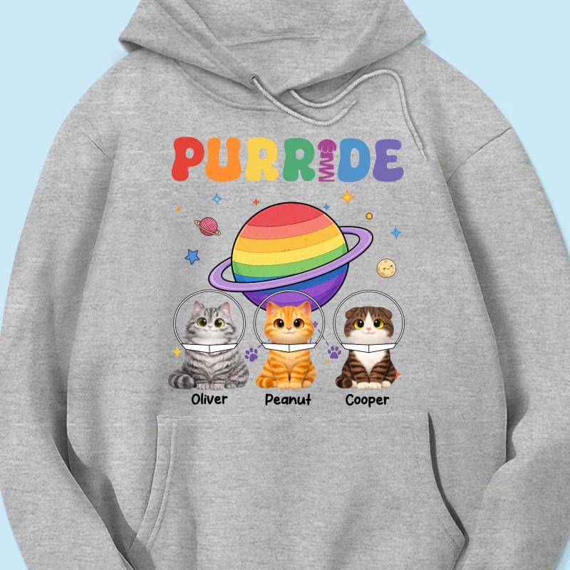 Purride Cat Mom Cat Dad LGBT Pride Month - Personalized Shirt - Gift for Cat Lovers - Image 22