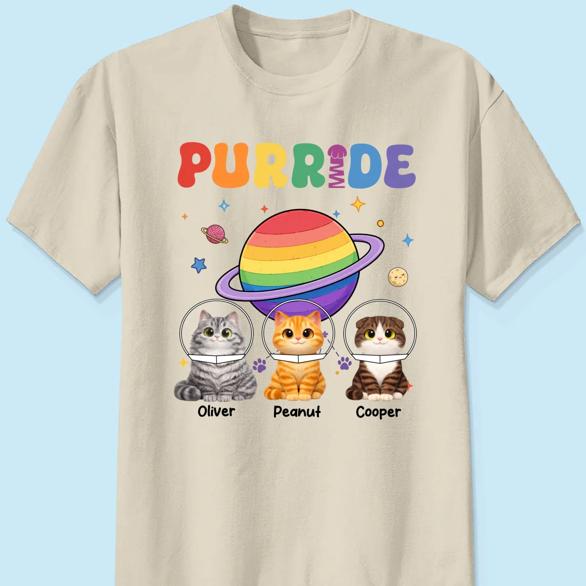 Purride Cat Mom Cat Dad LGBT Pride Month - Personalized Shirt - Gift for Cat Lovers - Image 8
