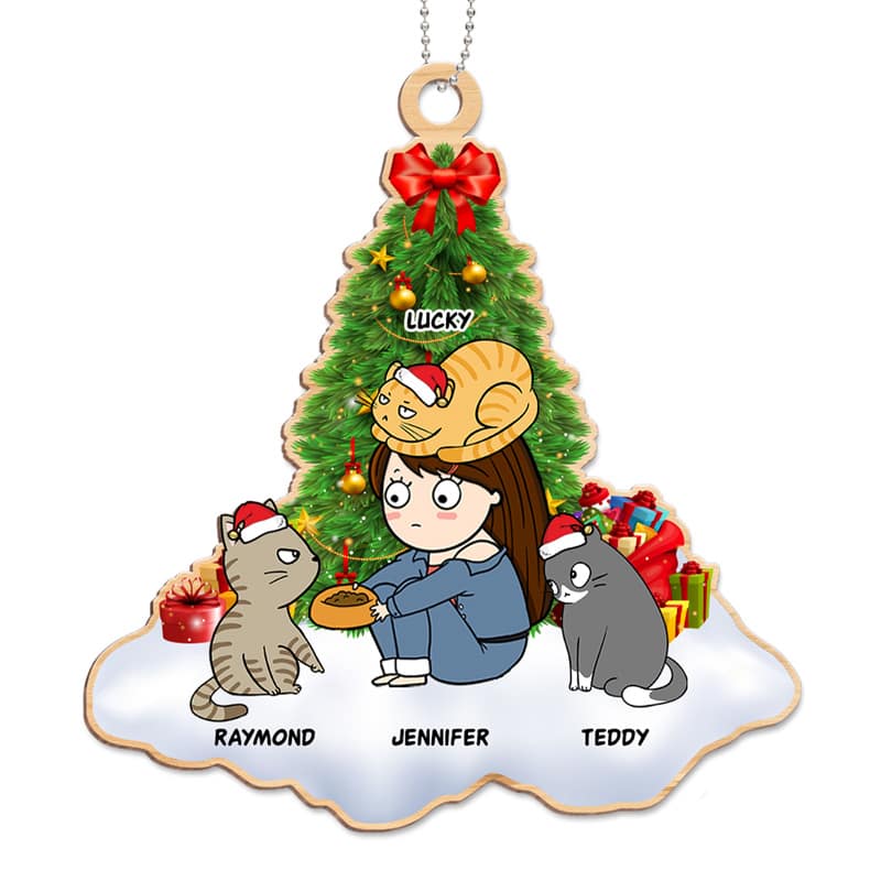 Purrsonal Cat Servant Personalized Christmas Wooden Ornament