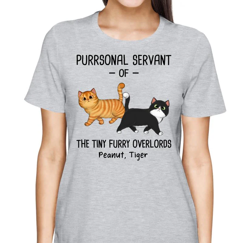 Purrsonal Servant Of Walking Fluffy Cats Personalized Shirt - Image 2