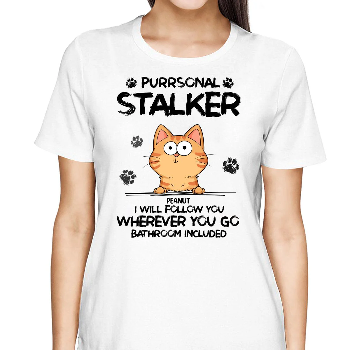Purrsonal Stalker Funny Cats Expressions Personalized Shirt - Image 2