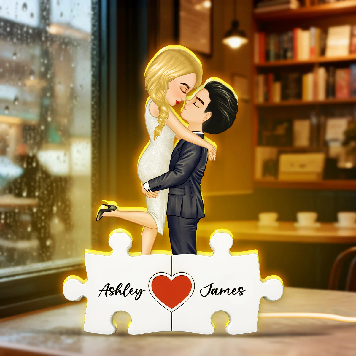 Puzzle Name Couple - Personalized Light Box - Gift for Couple, for Her, for Him - Image 5