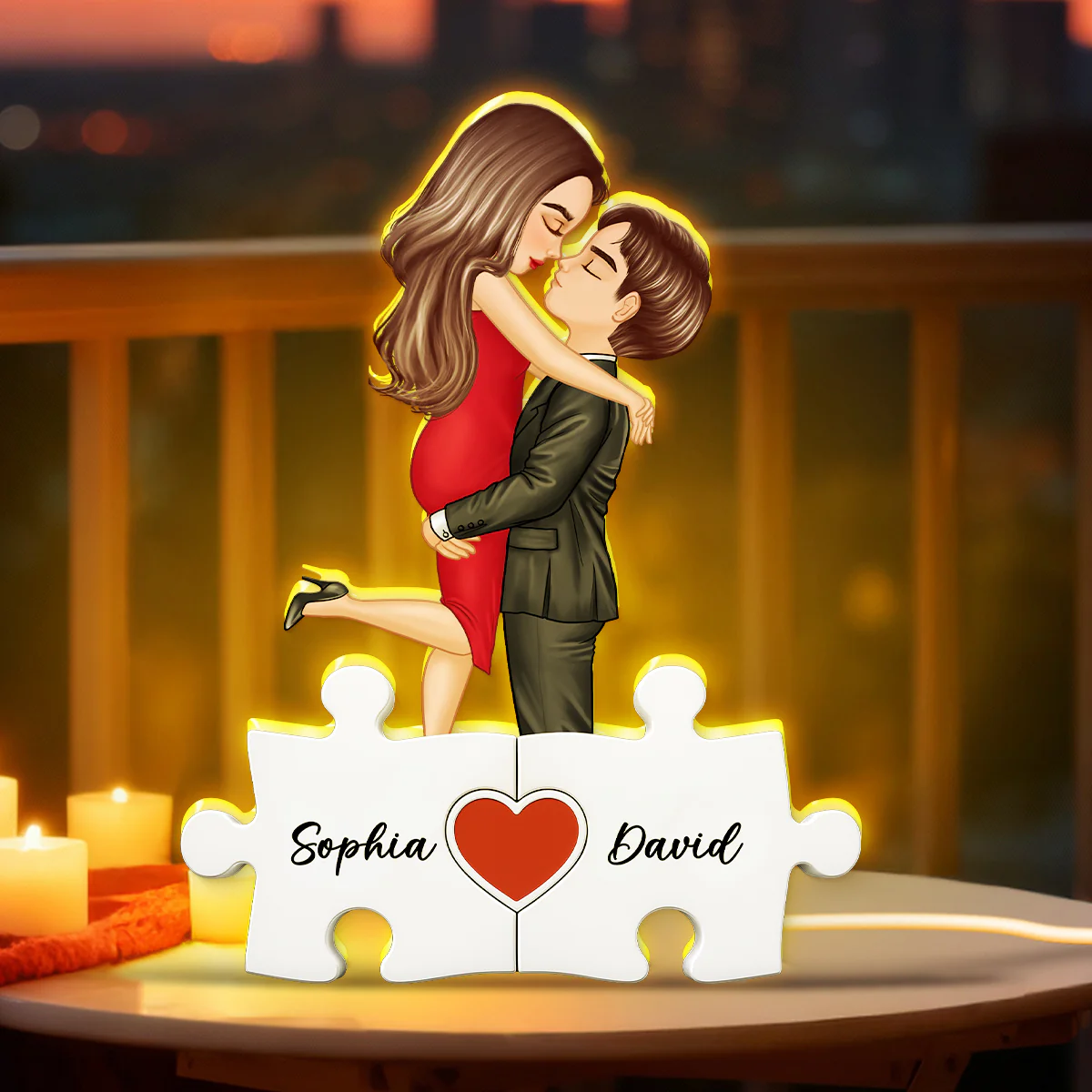 Puzzle Name Couple - Personalized Light Box - Gift for Couple, for Her, for Him - Image 7