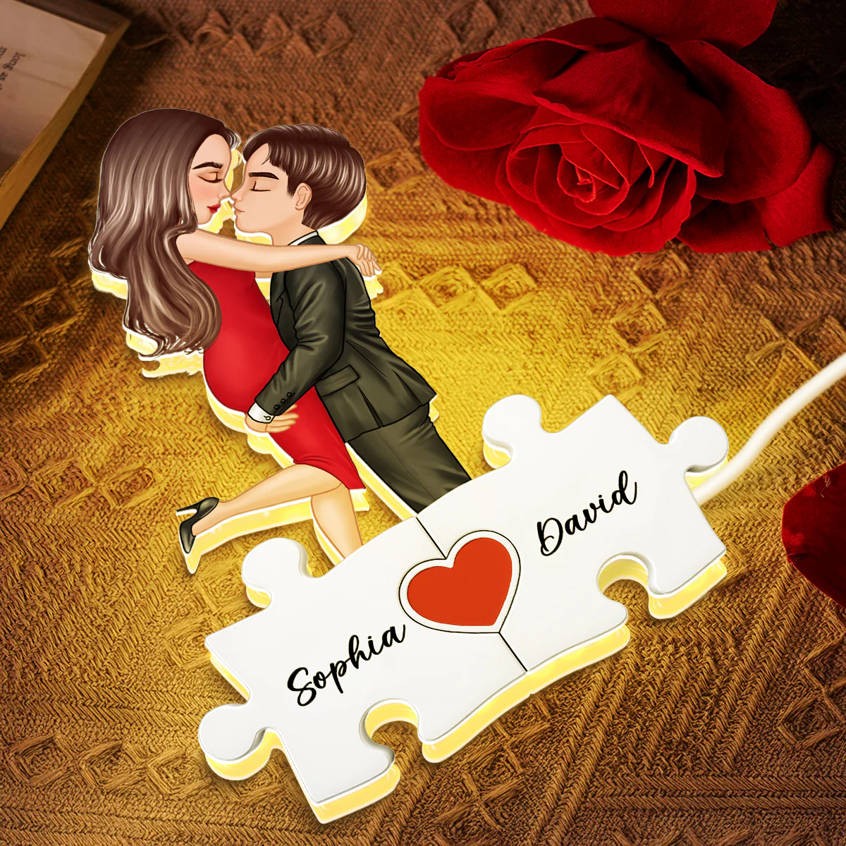 Puzzle Name Couple - Personalized Light Box - Gift for Couple, for Her, for Him - Image 9