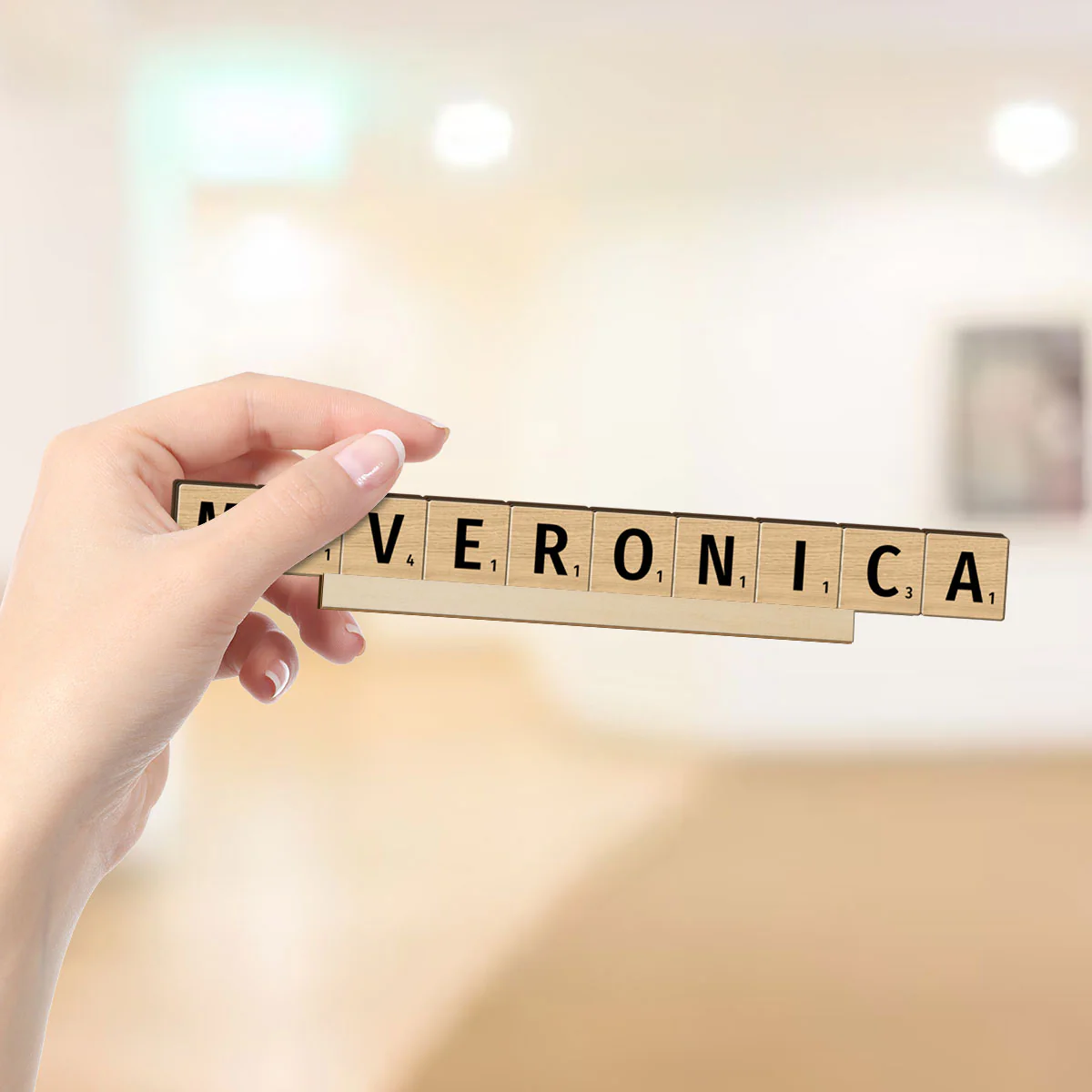 Puzzle Word Personalized Wooden Office Table Place Name - Image 6