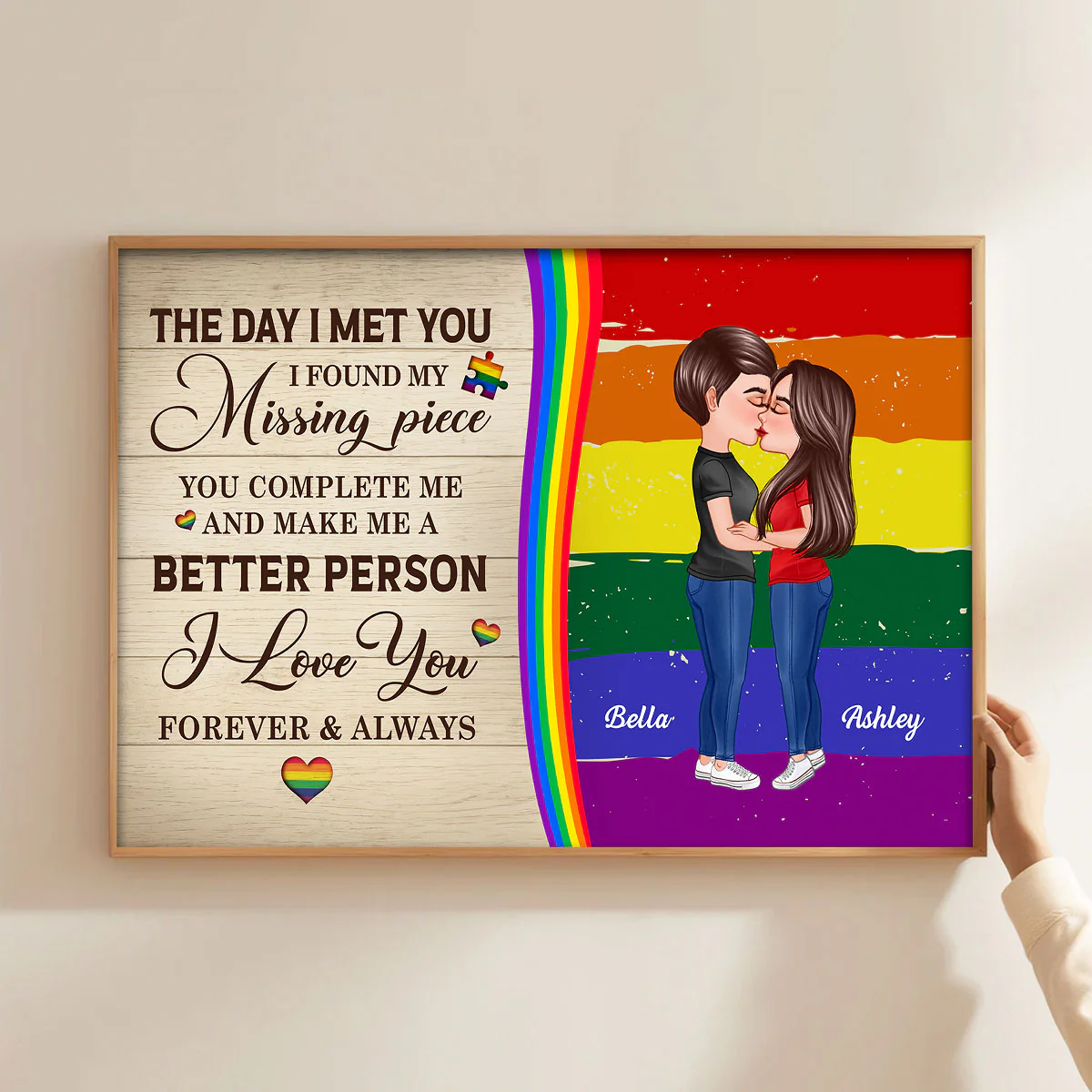 Rainbow Love Statement Personalized LGBT Couple Poster - Image 5