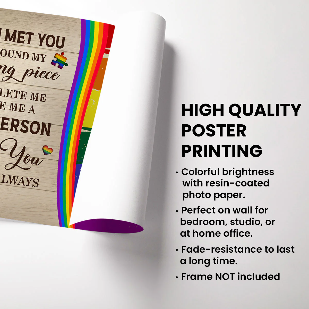 Rainbow Love Statement Personalized LGBT Couple Poster - Image 7