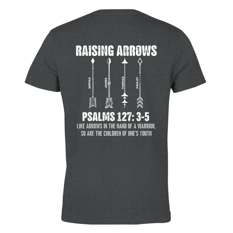 Raising Arrows Custom Kids Names - Personalized Shirt - Father's Day Gift For Christian Dad - Image 11
