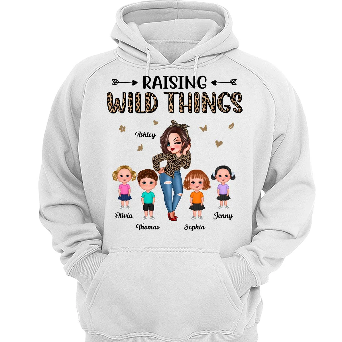 Raising Wild Things Mom And Children Funny Personalized Shirt - Image 3
