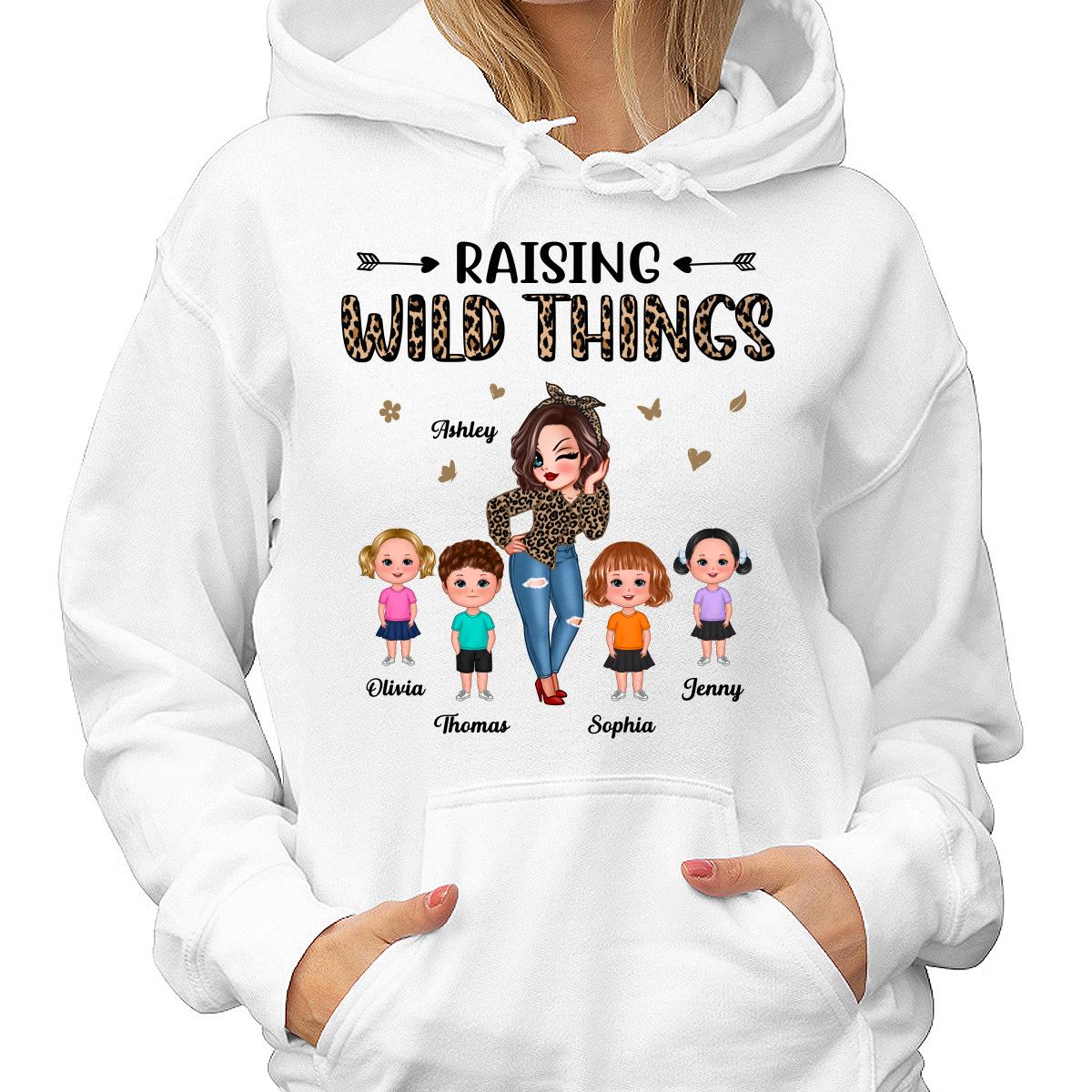 Raising Wild Things Mom And Children Funny Personalized Shirt - Image 4