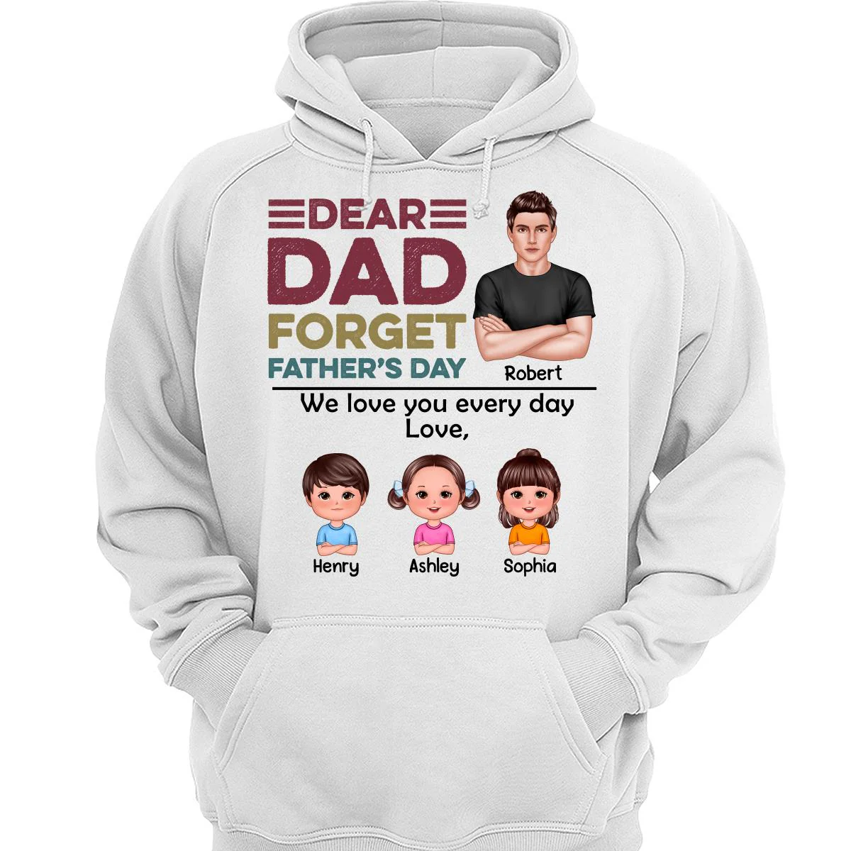 Real Man And Kids Forget Father‘s Day Retro Personalized Shirt - Image 3