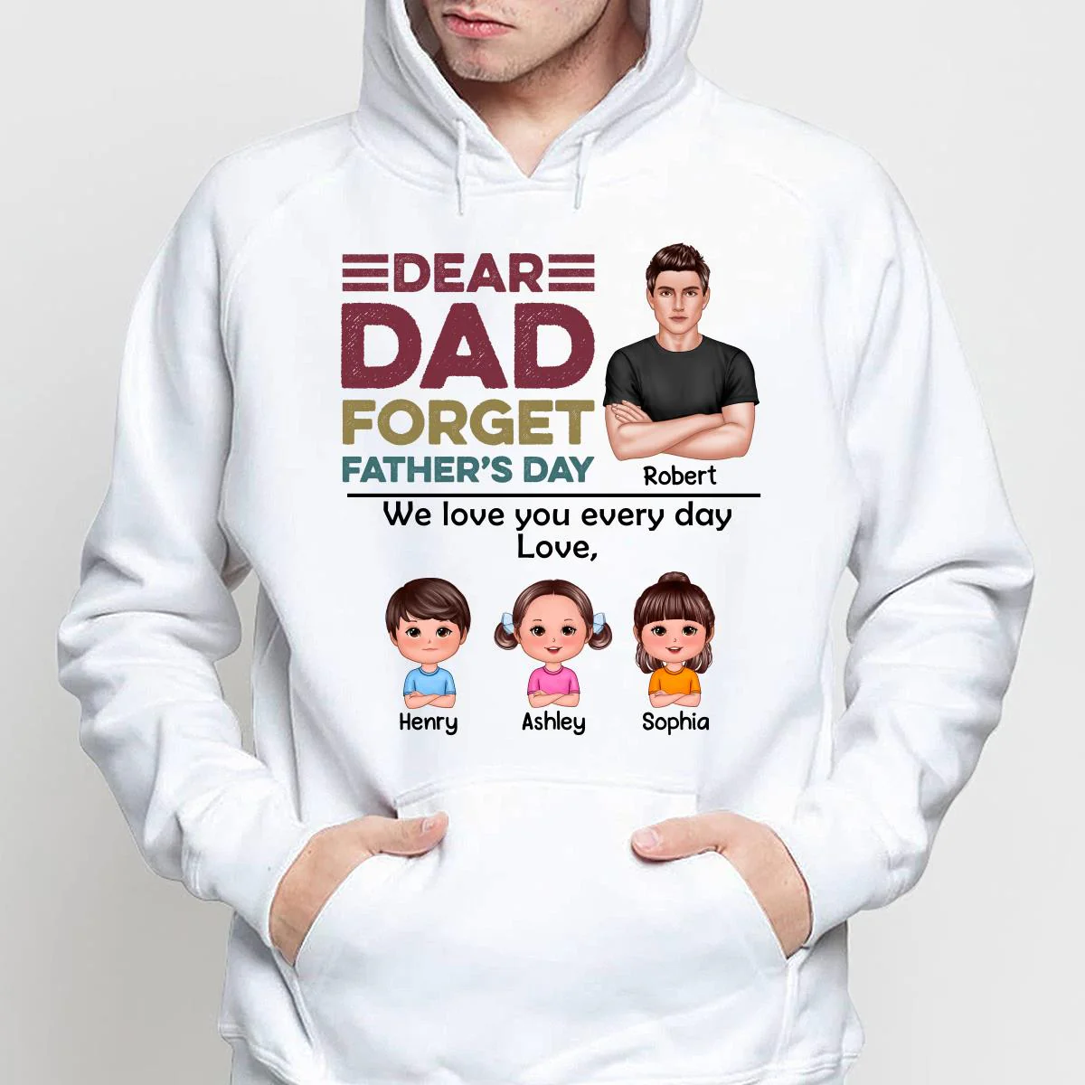 Real Man And Kids Forget Father‘s Day Retro Personalized Shirt - Image 4