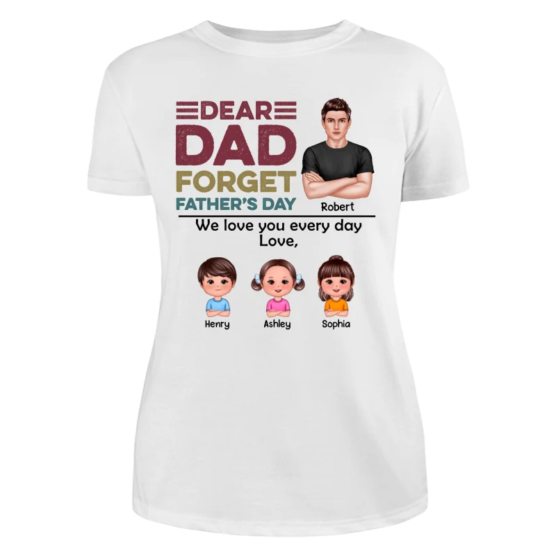 Real Man And Kids Forget Father‘s Day Retro Personalized Shirt - Image 9