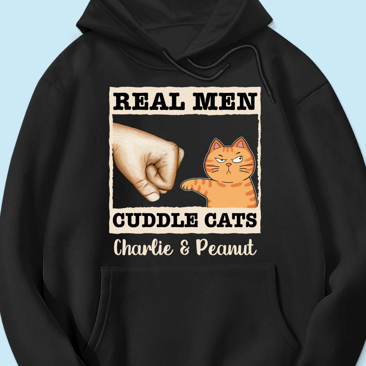 Real Men Cuddle Cats Fist Bump Funny Cute Cats Gift For Cat Dad Personalized Shirt - Image 13