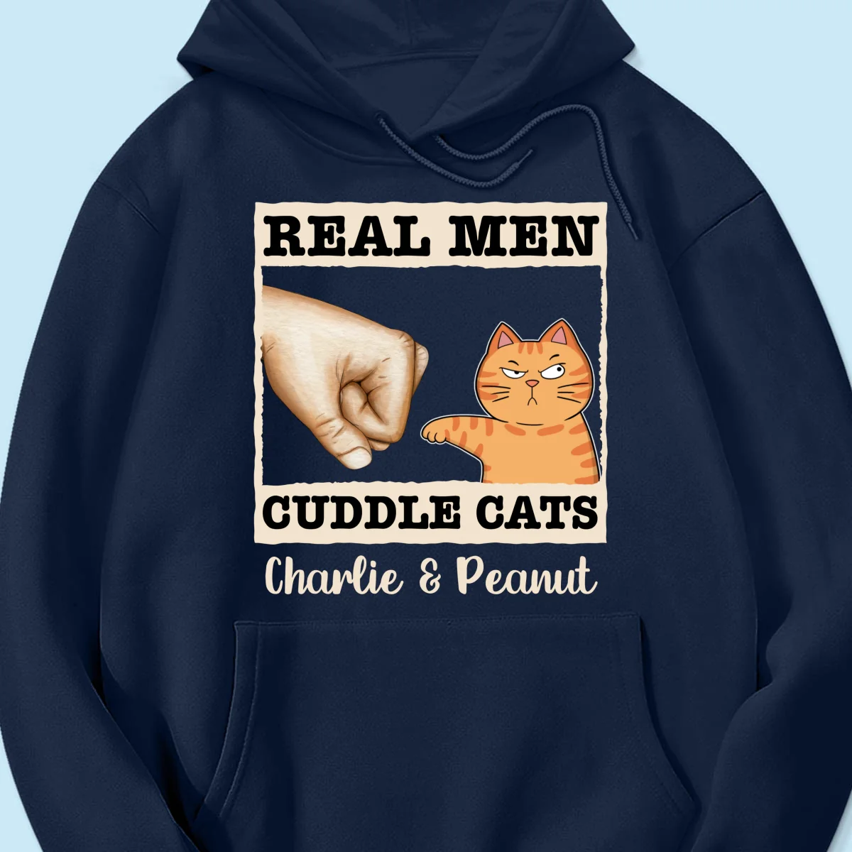 Real Men Cuddle Cats Fist Bump Funny Cute Cats Gift For Cat Dad Personalized Shirt - Image 14