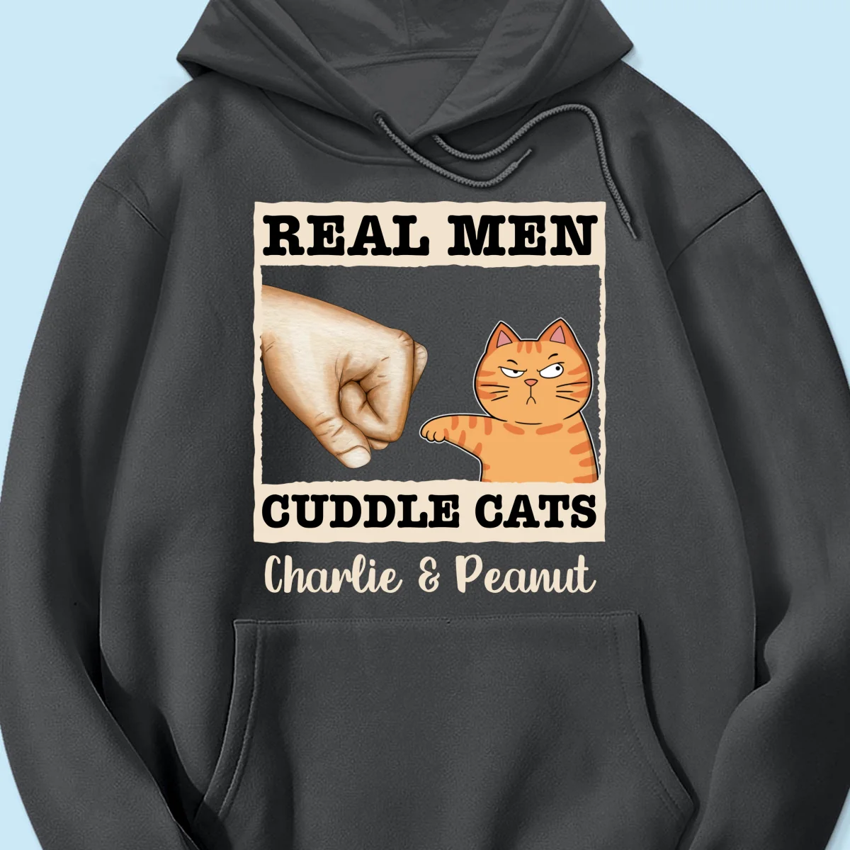 Real Men Cuddle Cats Fist Bump Funny Cute Cats Gift For Cat Dad Personalized Shirt - Image 15