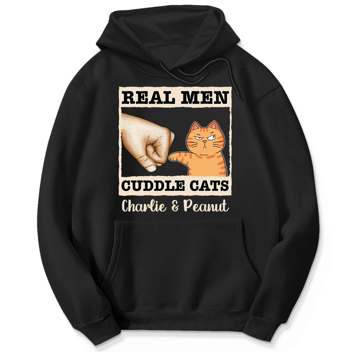 Real Men Cuddle Cats Fist Bump Funny Cute Cats Gift For Cat Dad Personalized Shirt - Image 5
