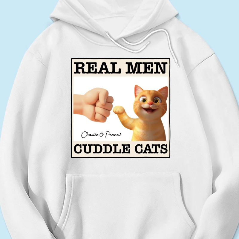 Real Men Cuddle Cats Personalized Shirt, Gift for Cat Dads - Image 13