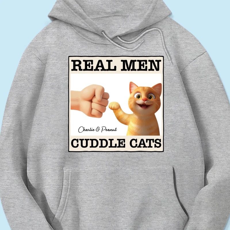 Real Men Cuddle Cats Personalized Shirt, Gift for Cat Dads - Image 15