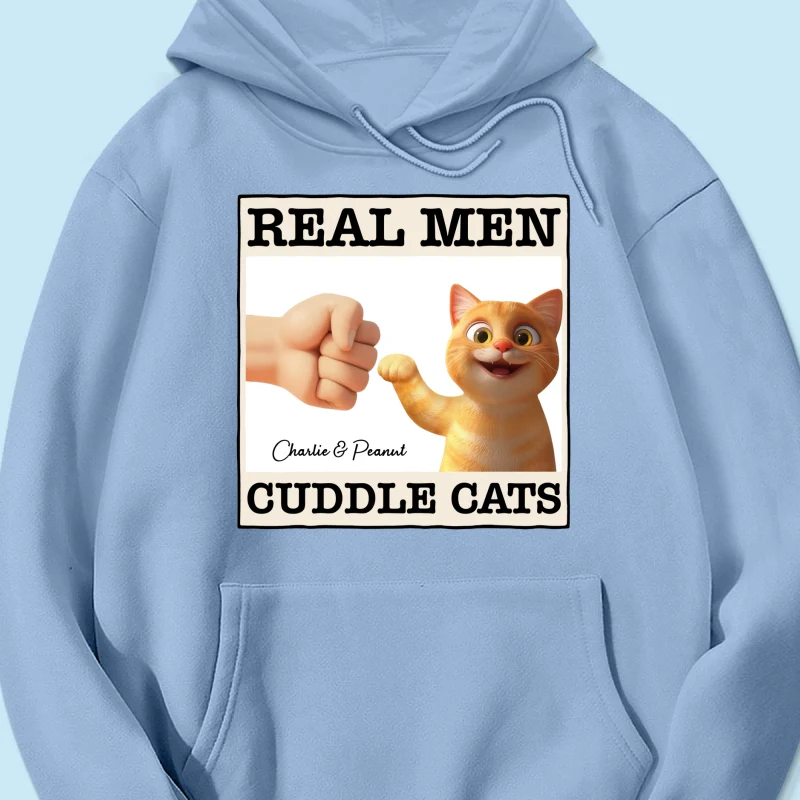 Real Men Cuddle Cats Personalized Shirt, Gift for Cat Dads - Image 17