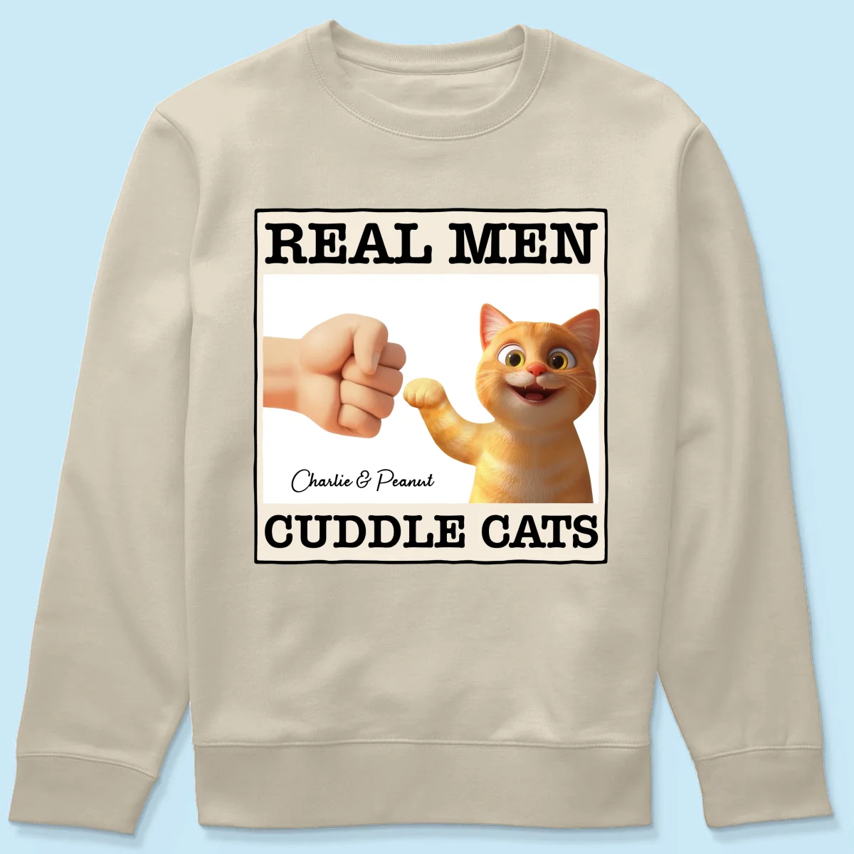 Real Men Cuddle Cats Personalized Shirt, Gift for Cat Dads - Image 21