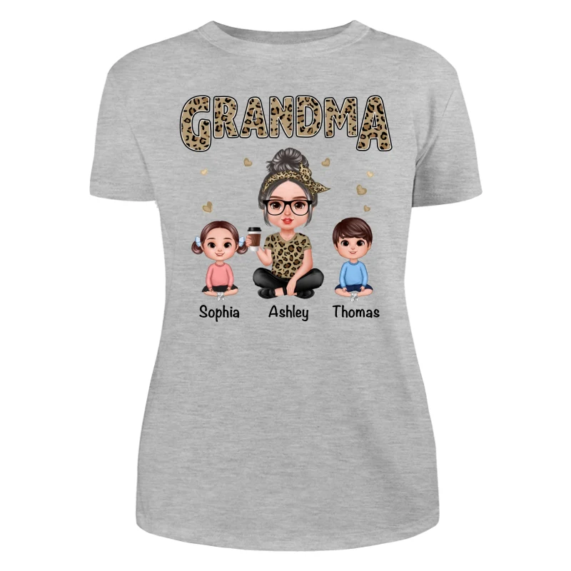 Realistic Grandma Grandkids Leopard Shirt Personalized Shirt - Image 10