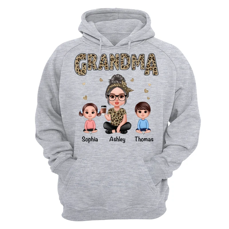 Realistic Grandma Grandkids Leopard Shirt Personalized Shirt - Image 14