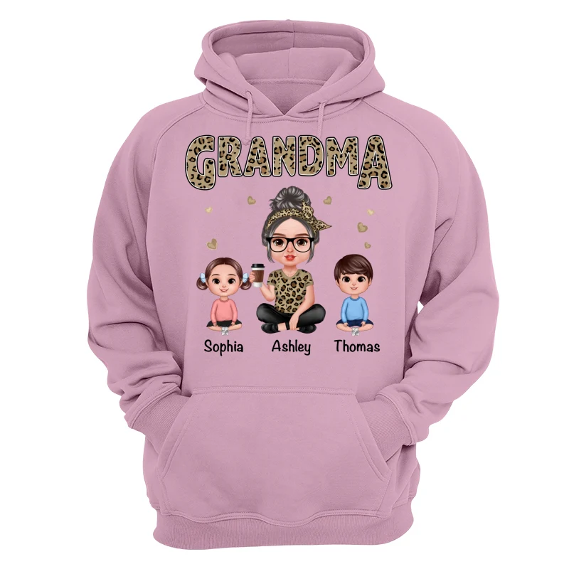 Realistic Grandma Grandkids Leopard Shirt Personalized Shirt - Image 15