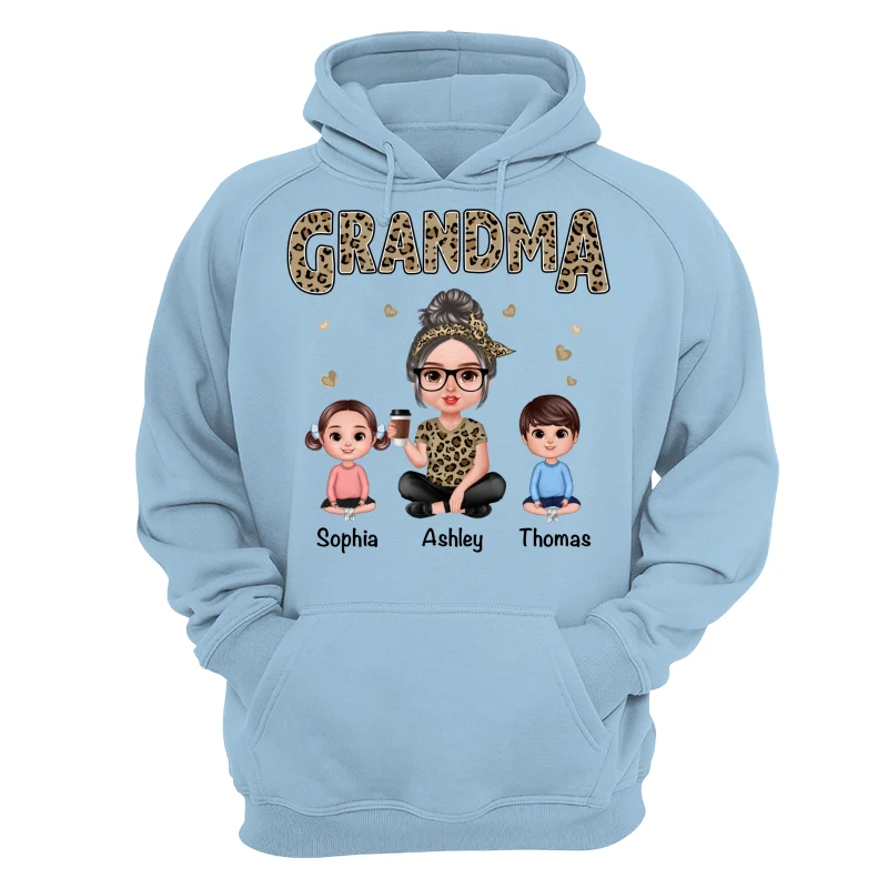 Realistic Grandma Grandkids Leopard Shirt Personalized Shirt - Image 16