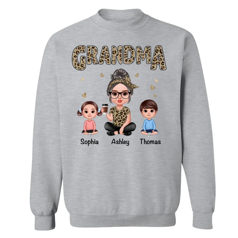 Realistic Grandma Grandkids Leopard Shirt Personalized Shirt - Image 18