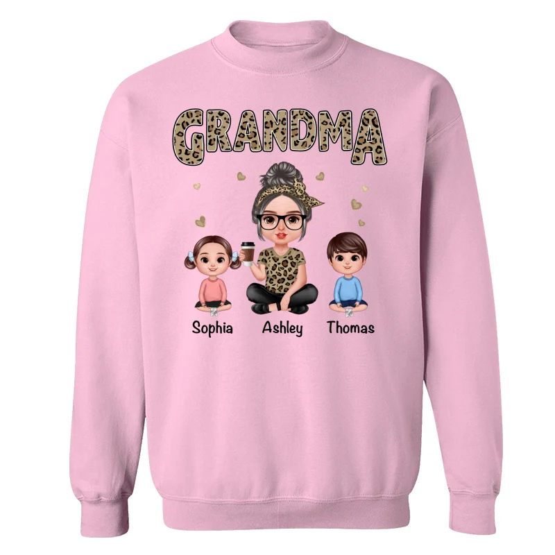 Realistic Grandma Grandkids Leopard Shirt Personalized Shirt - Image 19