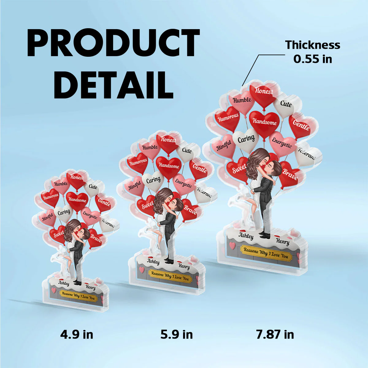 Reason Why I Love You Romantic Couple - Personalized Acrylic Block Plaque - Valentine's Gift For Him, For Her - Image 7