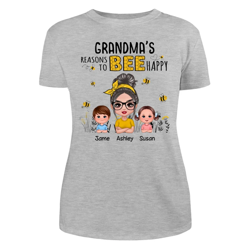 Reasons Bee Doll Grandma & Grandkids Personalized Shirt - Gift For Grandma - Image 10