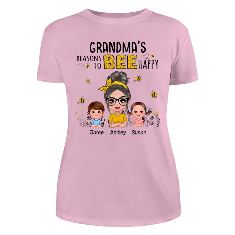 Reasons Bee Doll Grandma & Grandkids Personalized Shirt - Gift For Grandma - Image 11