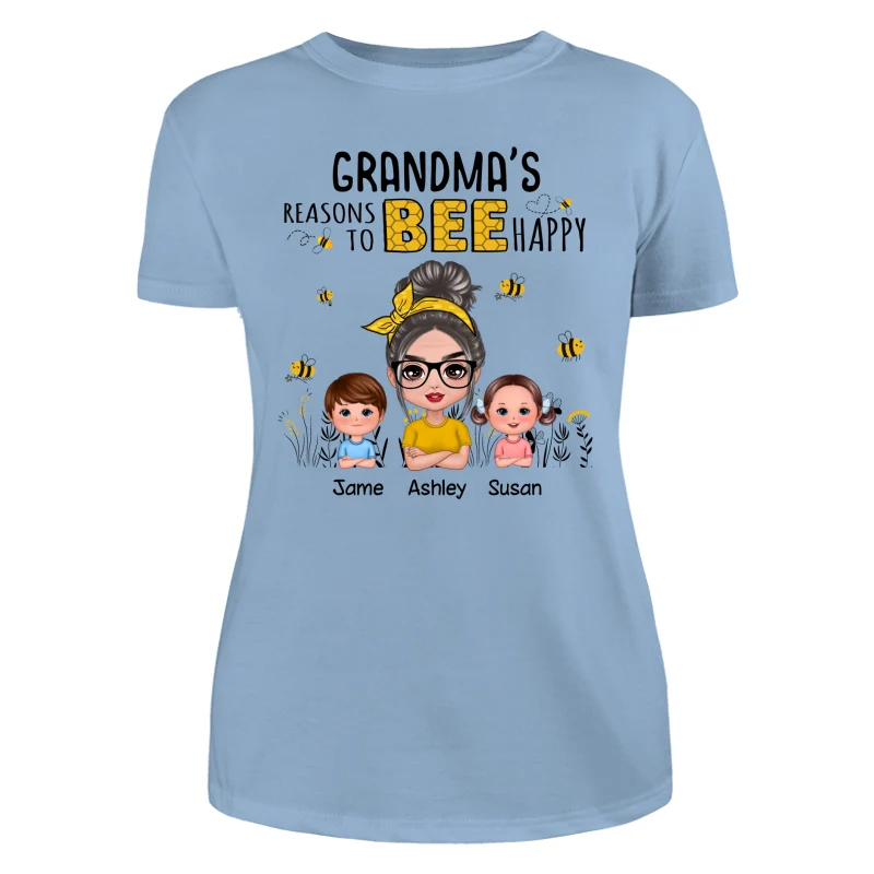 Reasons Bee Doll Grandma & Grandkids Personalized Shirt - Gift For Grandma - Image 12
