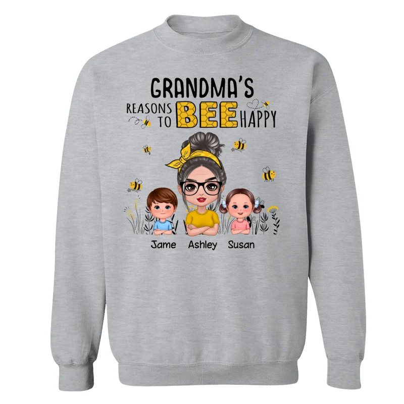 Reasons Bee Doll Grandma & Grandkids Personalized Shirt - Gift For Grandma - Image 18