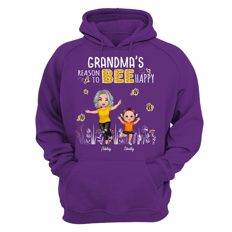 Reasons Bee Happy Doll Grandma & Grandkids Personalized Dark Shirt - Image 13