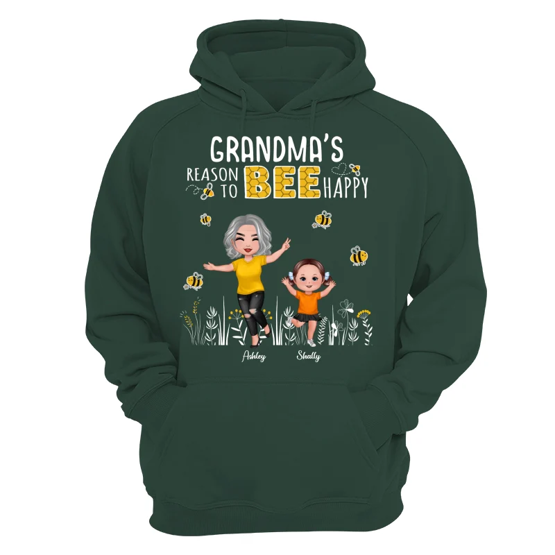 Reasons Bee Happy Doll Grandma & Grandkids Personalized Dark Shirt - Image 14