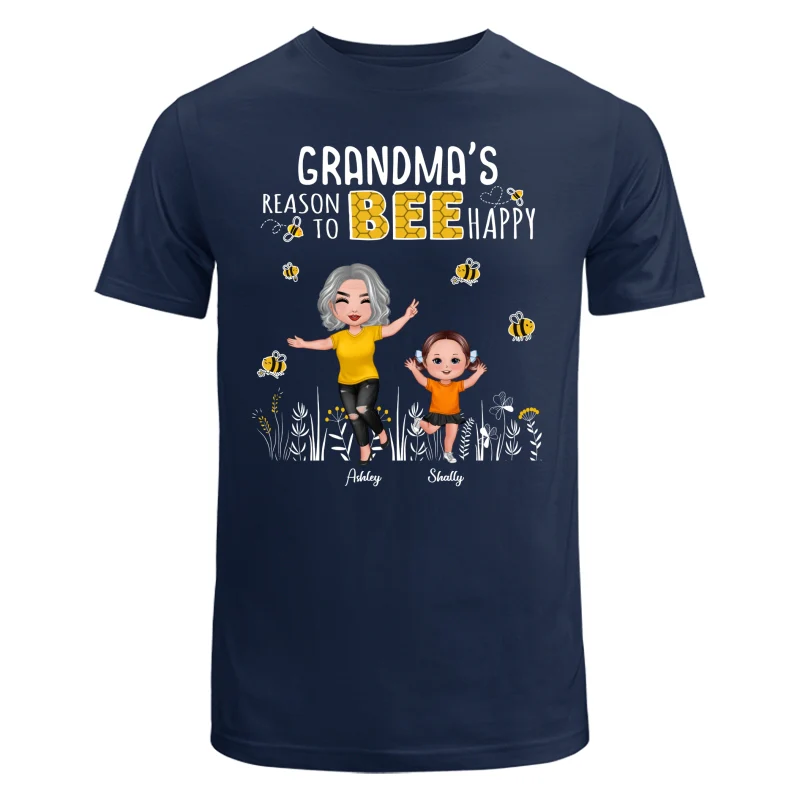 Reasons Bee Happy Doll Grandma & Grandkids Personalized Dark Shirt - Image 5