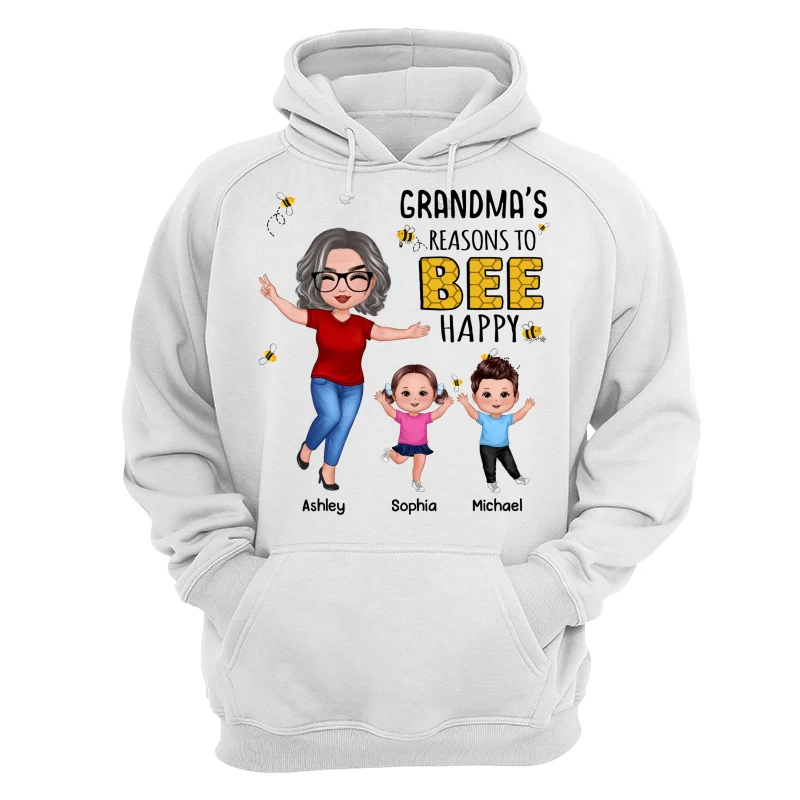 Reasons Bee Happy Grandma & Grandkids Gift For Grandma Mom Personalized Shirt - Image 13