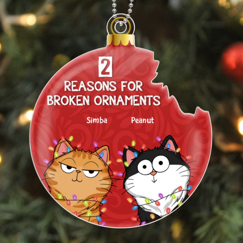 Reasons For Broken Ornament Funny Cat Expression Personalized Acrylic Ornament - Image 5