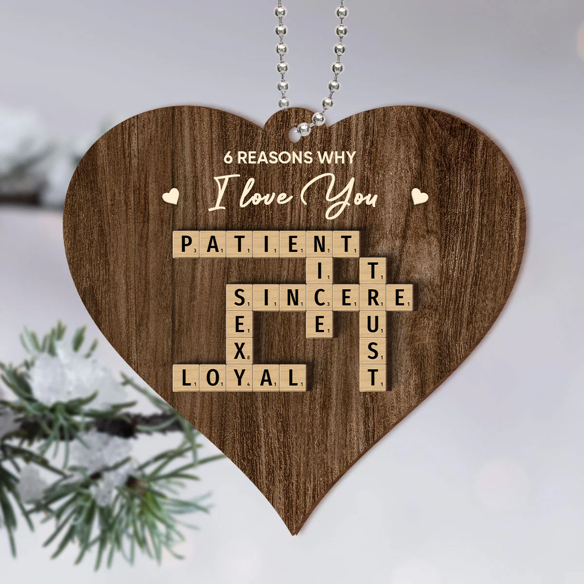 Reasons Why I Love You Personalized 2-Layered Wooden Ornament, Anniversary, Birthday, Christmas Gift for Boyfriend, Husband - Image 3
