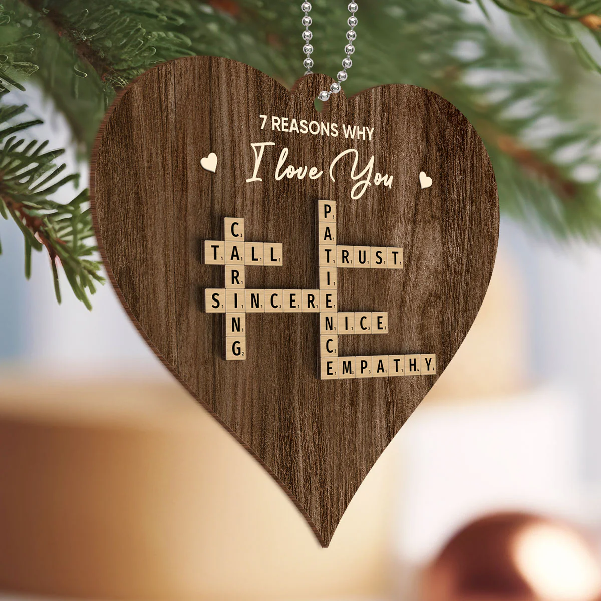 Reasons Why I Love You Personalized 2-Layered Wooden Ornament, Anniversary, Birthday, Christmas Gift for Boyfriend, Husband - Image 4