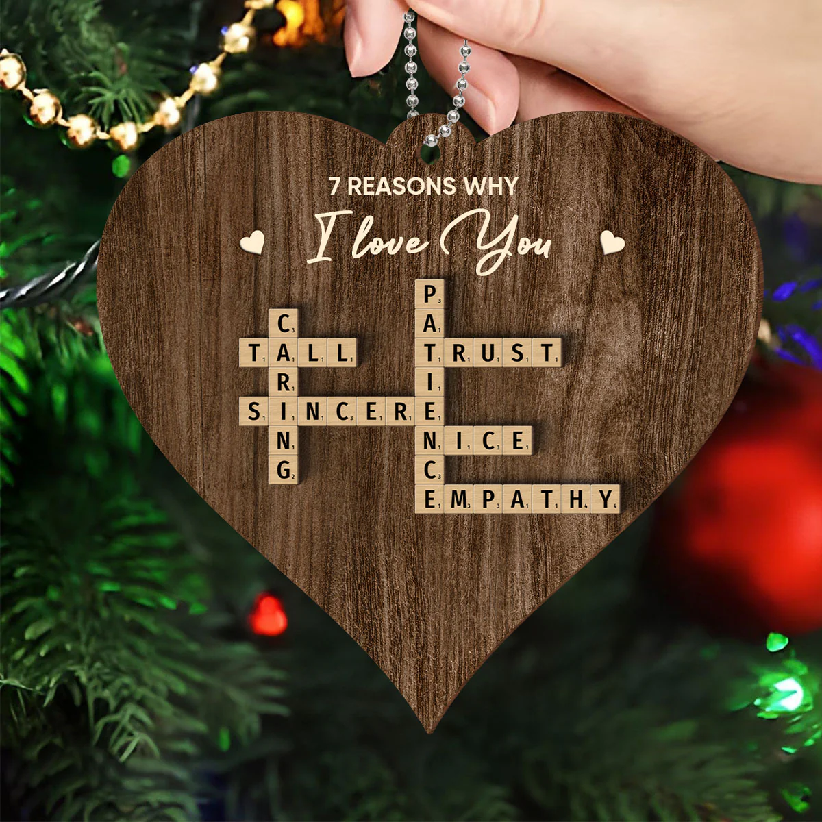 Reasons Why I Love You Personalized 2-Layered Wooden Ornament, Anniversary, Birthday, Christmas Gift for Boyfriend, Husband - Image 5