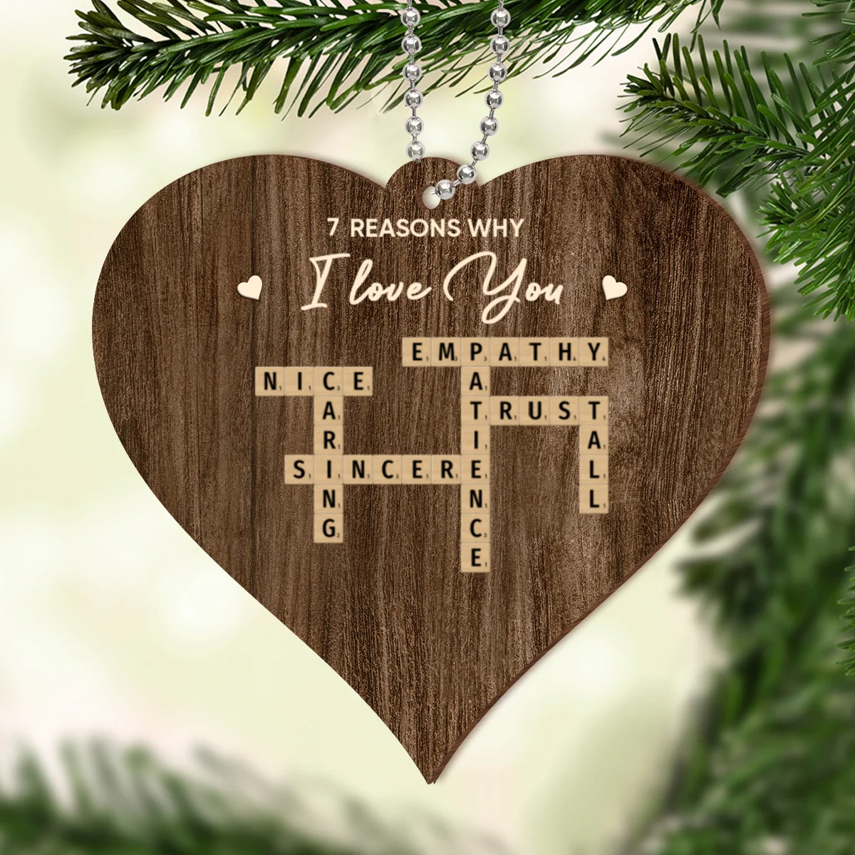 Reasons Why I Love You Personalized 2-Layered Wooden Ornament, Anniversary, Birthday, Christmas Gift for Boyfriend, Husband - Image 8