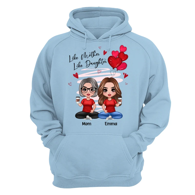 Red Hearts Like Mother Like Daughters Doll Mom And Daughters Sitting Gift For Mom Daughters Personalized Shirt - Image 16