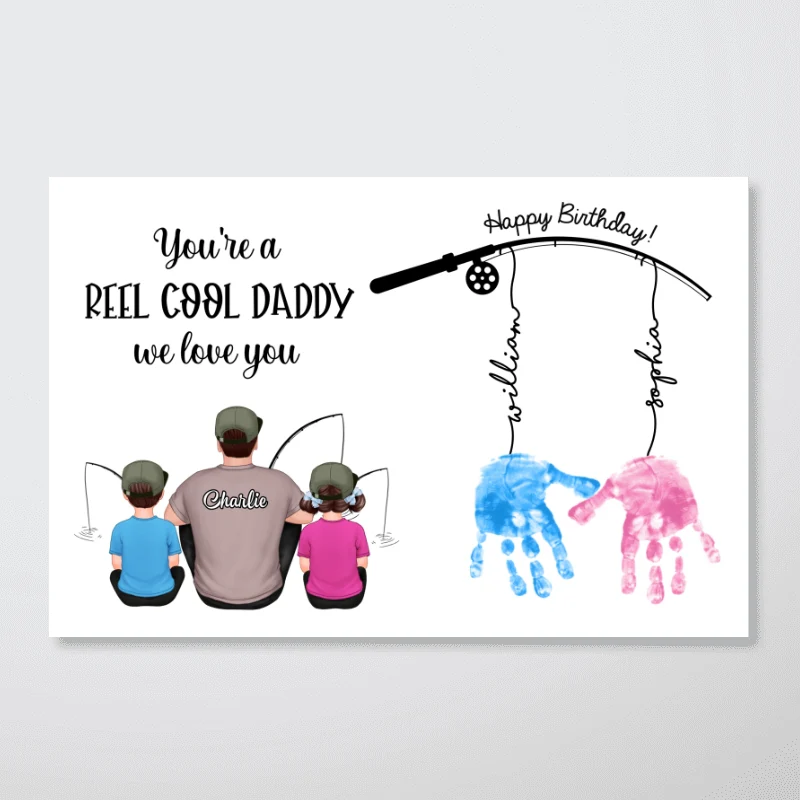 Reel Cool Daddy DIY Handprint Gift For Dad And Grandpa, Fishing Lover, Birthday Gift - Image 11