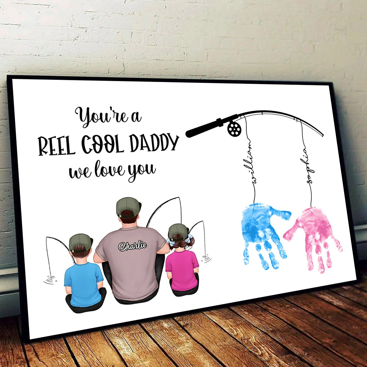Reel Cool Daddy DIY Handprint Gift For Dad And Grandpa, Fishing Lover, Birthday Gift - Image 2