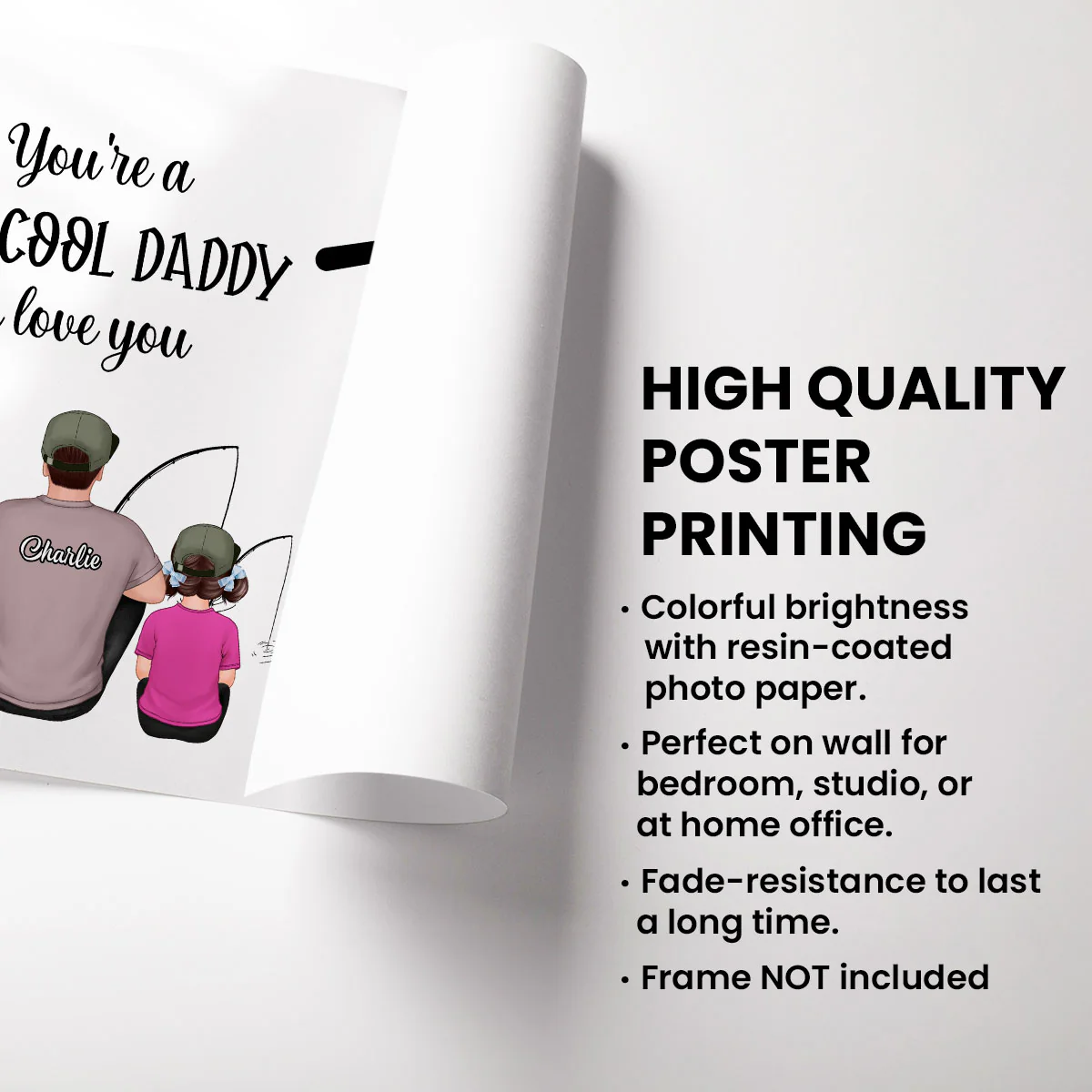 Reel Cool Daddy DIY Handprint Gift For Dad And Grandpa, Fishing Lover, Birthday Gift - Image 3