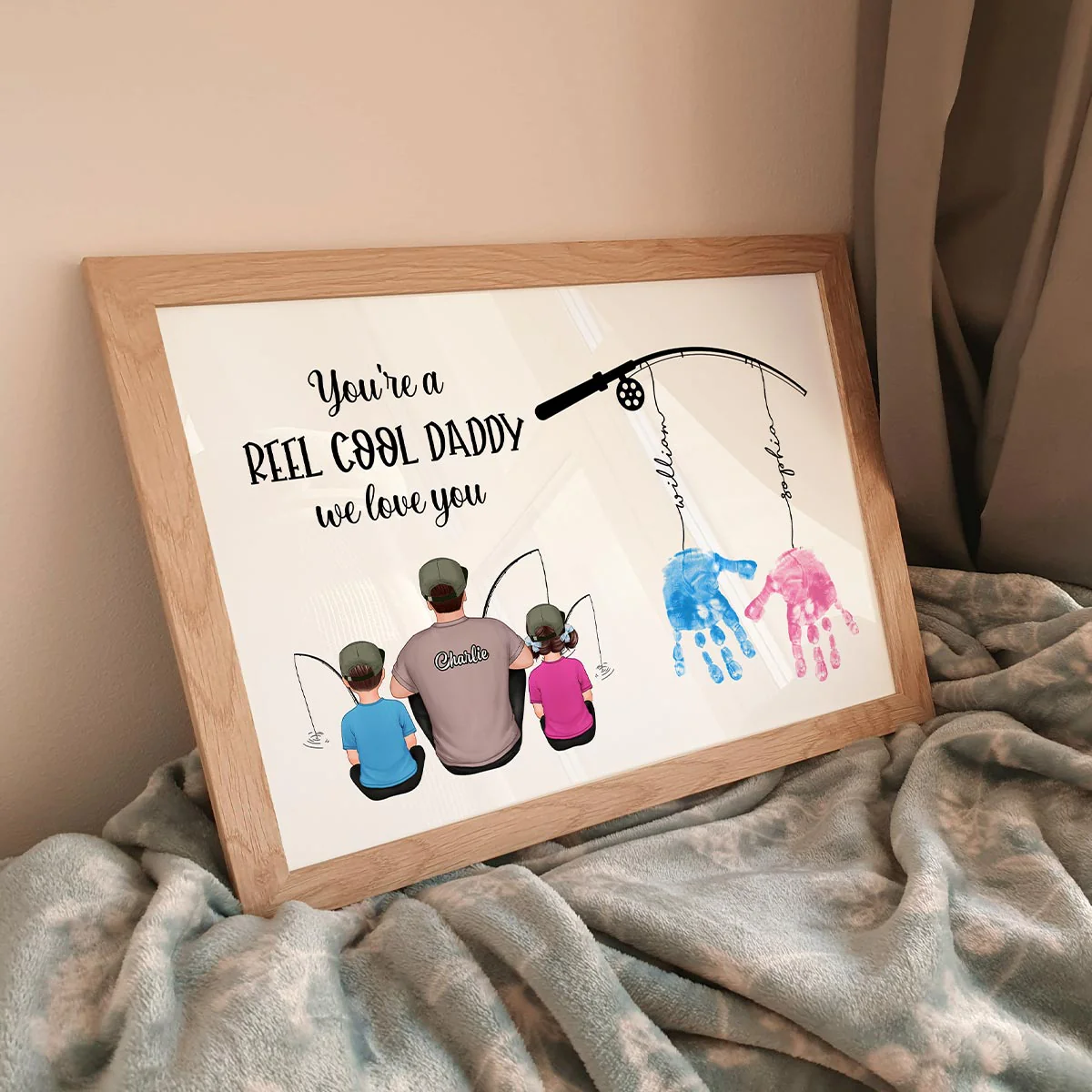 Reel Cool Daddy DIY Handprint Gift For Dad And Grandpa, Fishing Lover, Birthday Gift - Image 6